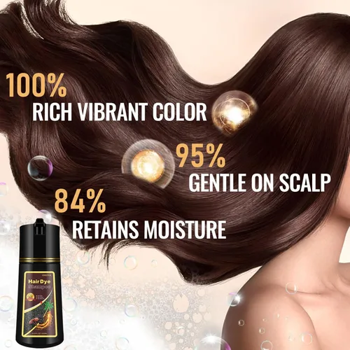 Miniatura 6 de Champú Tinte para Cabello Rojo Vino 3 en 1, Champú Tinte Instantáneo para Cabello para Mujeres, Champú Rojo Natural para Pintar el Cabello, Champú