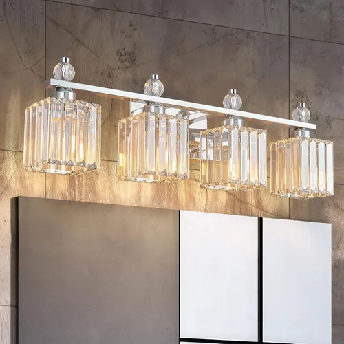 Miniatura 41 de Luces de Tocador de Baño de 3 Luces, Placado Negro, Modernas Luces de Tocador de Cristal para Baño, Luces de Tocador de Cristal para Usar Sobre
