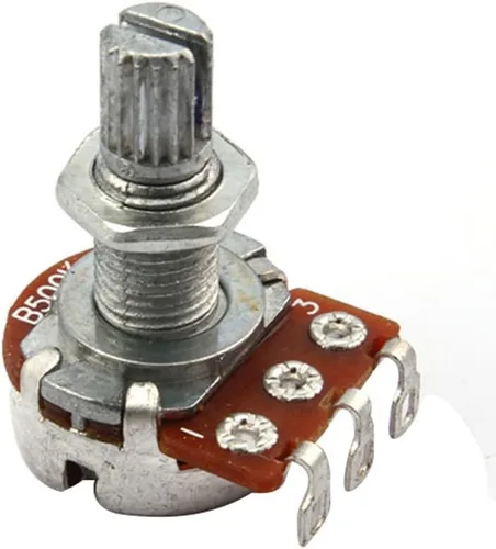 Miniatura 4 de Potenciómetro de guitarra B500K Push/Pull Audio Taper Short (3/8 "buje de 3/8") Potenciómetro de eje dividido Push-Pull Pot para guitarra eléctrica