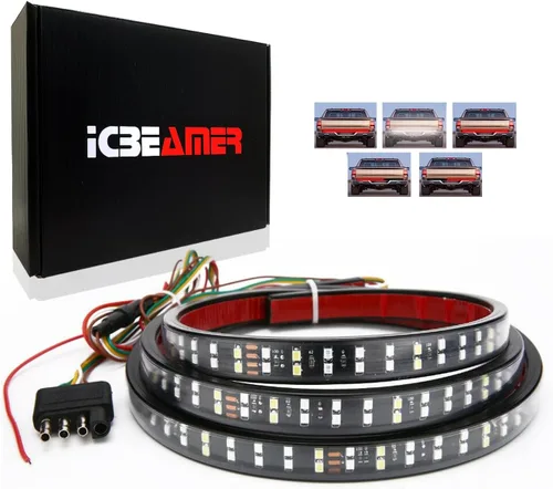 Miniatura 2 de Barra de luces LED de 6 funciones, 60 pulgadas, para camión, portón trasero, barra de luz lateral, impermeable, señal de giro inversa