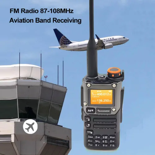 Miniatura 3 de Quansheng UV-K6 UV-K5 (8) Walkie Talkie 5W Airband Radio Tipo C Carga UHF VHF DTMF FM Radio bidireccional con función de alarma meteorológica NOAA