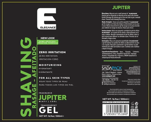 Miniatura 2 de E Elegance Barber Accessories - Gel de afeitar transparente para hombres o mujeres, fragancia Júpiter menta/fresca, la solución de afeitado