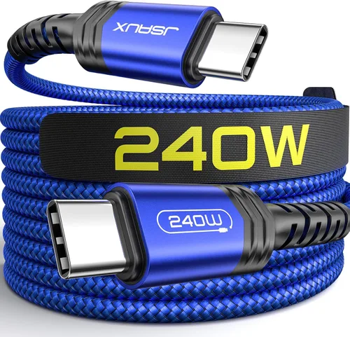 Miniatura 9 de JSAUX Cable USB C de 240 W de 6.6 pies, cable USB C tipo C de carga rápida para MacBook, iPad, Dell XPS, iPhone 17/iPhone Air/iPhone 17 Pro Max, Gris