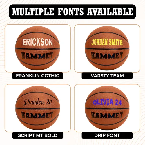 Miniatura 2 de HAMMET Baloncesto personalizado para interiores y exteriores con tu nombre o texto, regalo ideal para hijo, hija, niño o niña