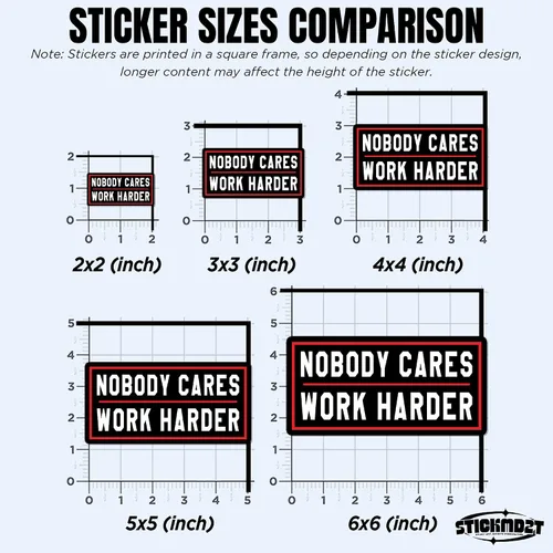 Miniatura 5 de (3 unidades) - Adhesivo con texto en inglés "Nobody Cares Work Harder" (Nobody Cares Work Harder) con texto en inglés "Nobody Cares Work Harder