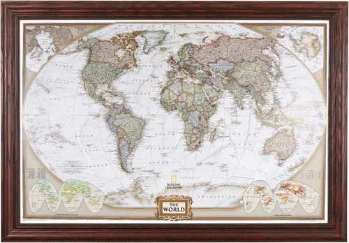 Miniatura 13 de Mapamundi con alfileres, personalizado, ejecutivo, con marco de 24 x 36" y alfileres, Negro (Rustic Black), 24 x 36 pulgadas Marco negro rústico