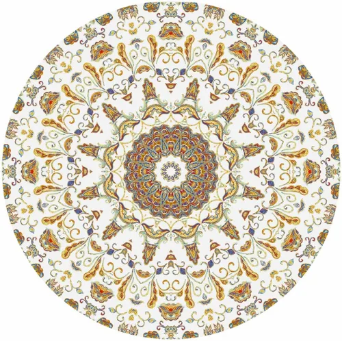 UZC Mantel redondo con diseño de mandala vintage, bohemio, con borde elástico, ajustable, resistente a la decoloración, antiencogimiento, lavable,