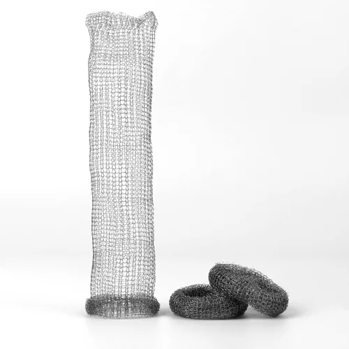 Miniatura 4 de Trampas de pelusa de acero inoxidable para lavadora, 12 trampas de pelusa para manguera de lavadora con 12 bridas para cables, filtro de malla