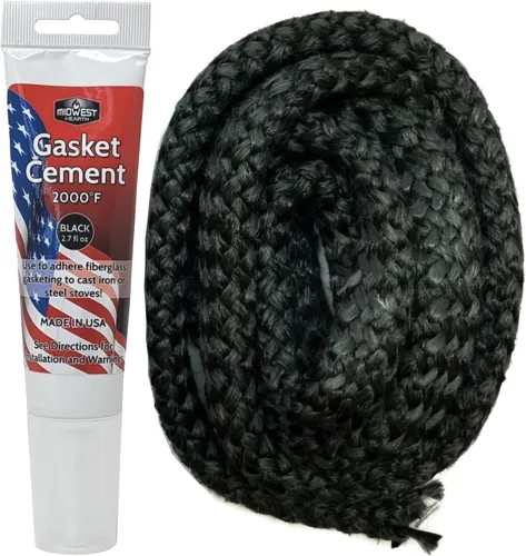 Miniatura 14 de Midwest Hearth, repuesto de junta de grafito impregnado de fibra de vidrio para estufas de leña.