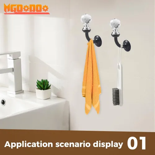 Miniatura 2 de Ganchos pequeños de cristal para montar en la pared, 2.87 x 1.46 pulgadas, soporte decorativo para toallas con tornillo para mascarilla, sombrero
