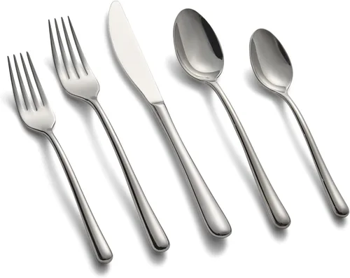 Miniatura 5 de Cambridge Silversmiths Samantha - Colección de cubiertos de acero inoxidable 18/10, apto para lavavajillas, espejo dorado, juego de cubiertos de 20