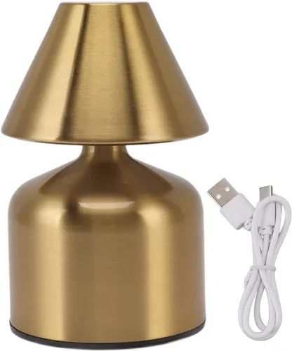 Miniatura 6 de Focket Lámpara de mesa inalámbrica, 3 colores de atenuación continua USB recargable, lámpara de escritorio LED de 1800 mAh, funciona