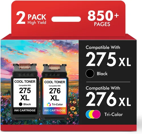 275 y 276 TS3722 TR4720 - Cartuchos de tinta de repuesto para impresora Canon 275XL 276XL Combo Pack PG-275 CL-276 275/276 XL para PIXMA TR4700