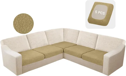 Miniatura 58 de HDCAXKJ - Fundas impermeables para cojín de sofá modular, fundas elásticas para cojín de sofá de esquina, fundas protectoras de muebles de jacquard