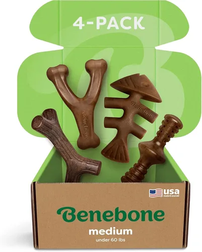 Miniatura 13 de Benebone - Paquete de 4 juguetes para masticar pequeños para perros agresivos, fabricados en Estados Unidos, para perros de 13.6 kg y menos