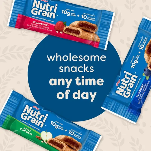 Miniatura 9 de Nutri-Grain Barras de desayuno horneadas suaves, aperitivos para niños, paquete económico, fresa, caja de 20.8 onzas (16 unidades)