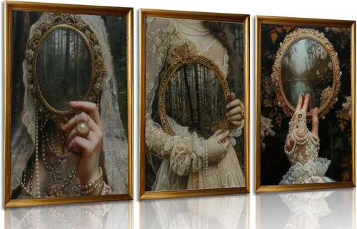 Dark Academia - Lienzo decorativo para pared, diseño gótico, victoriano, antiguo, decoración de pared, vintage, Halloween, estético, póster impreso,