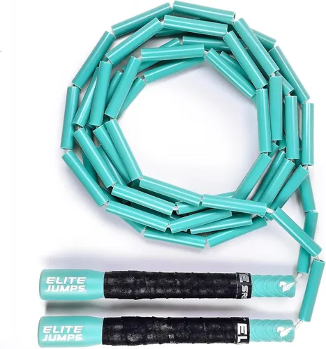 Elite Jumps - Cuerda de saltar con cuentas pesadas - Cuerda de saltar con peso de 6.5 onzas para mujer - Duradero y resistente - Cuerda ajustable de