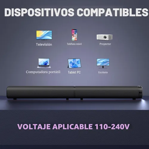 Miniatura 6 de Puriom Barra de sonido para Smart TV, barra de sonido de 100 W con conexión Bluetooth 5.3/ARC/Opt/AUX, barra de sonido desmontable 2 en 1, altavoz