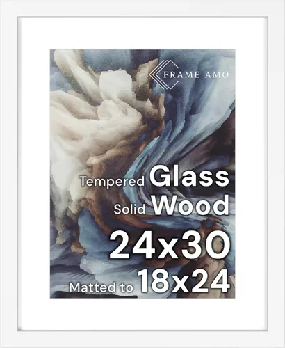 Miniatura 119 de Frame Amo Marco de póster de madera maciza de 13 x 19 pulgadas, color natural, tapete blanco para imagen de 11 x 17 pulgadas, parte frontal