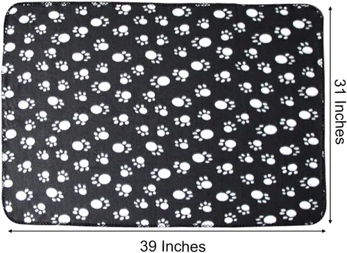 Miniatura 5 de Comsmart Mantas para perros pequeños, paquete de 6 mantas para cachorros, lindas mantas para mascotas con estampado de patas para perro, cachorro