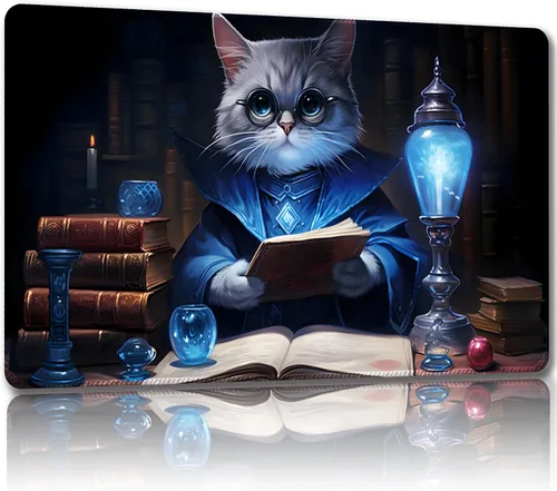 Tapete de juego para MTG, con bolsas de almacenamiento gratis, tapete de juego de 24 x 14 pulgadas, TCG y alfombrillas de juego de mesa para Gato