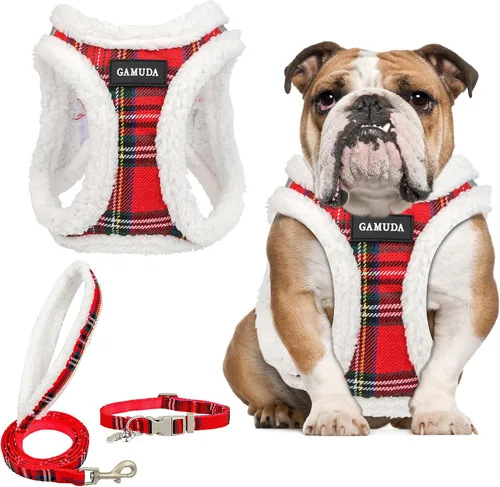 Miniatura 21 de GAMUDA Juego de Arnés, Collar y Correa para Perro Pequeño, Paso a Paso Sin Estrangulamiento Sin Tirones de Malla Suave Chaleco Ajustable para Perro