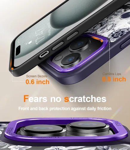 Miniatura 529 de Goodon para iPhone 15 Pro Max con protector de pantalla de privacidad, compatible con Magsafe, funda translúcida mate a prueba de golpes - Linda