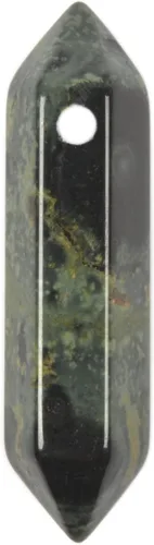 Miniatura 18 de Varita hexagonal de aventurina verde de 1.260 in, piedra preciosa natural, para hacer joyas, cuentas curativas de reiki para chakras, reiki, agujero
