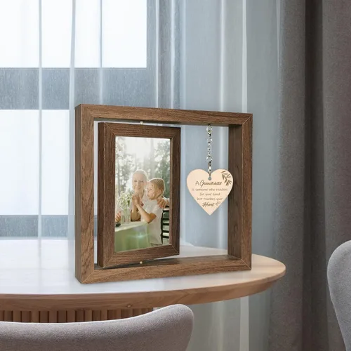 Miniatura 4 de EYITUPC Un nieto es alguien que alcanza tus manos pero toca tu corazón Marco de Fotos Regalos para Abuelos Primerizos, Muestra Dos Fotos de 4x6