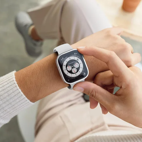 Miniatura 7 de Paquete de 4 fundas impermeables compatibles con Apple Watch de 1.575 pulgadas Series 6/5/4/SE con protector de pantalla de vidrio templado