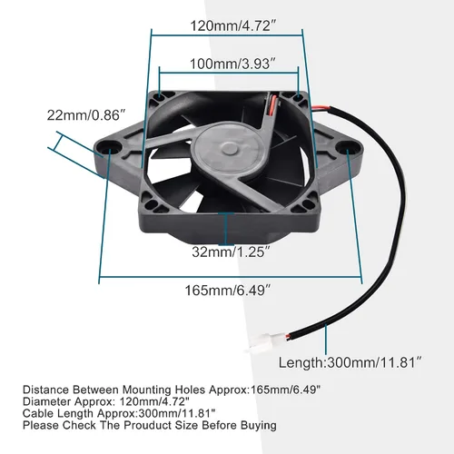 Miniatura 2 de GOOFIT Reemplazo de ventilador de refrigeración de radiador cuadrado de 12 V CC para ATV de 200 cc y 250 cc refrigerado por agua para motocross Go