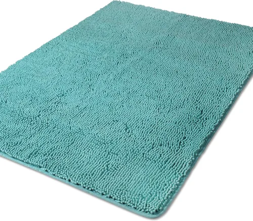 Miniatura 26 de Yeaban Alfombras pequeñas de baño de felpilla de 12 x 12 pulgadas, absorbentes y lavables, antideslizantes, de felpa y suaves para baño, ducha