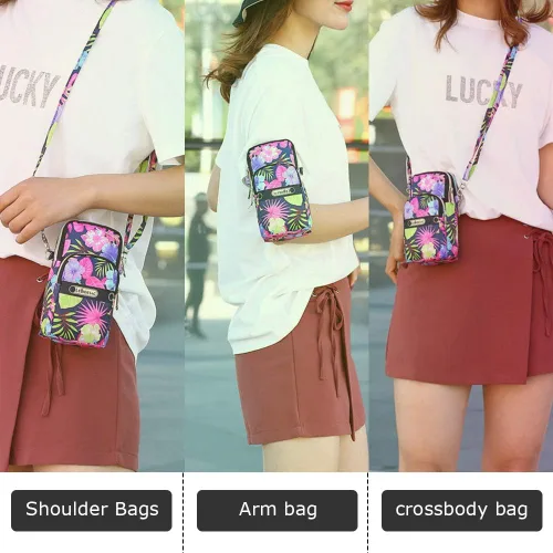 Miniatura 7 de Brazalete deportivo para correr al aire libre, a prueba de sudor, con bolsa para el brazo, correa para el hombro, cartera cruzada, bolsa casual