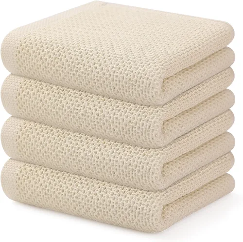 Miniatura 182 de Kitinjoy - Paños de cocina de 100 % algodón, tela de tejido gofrado, paño de limpieza ultrasuave, absorbente y de secado rápido. Gris Oscuro