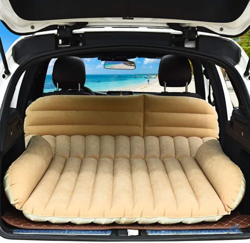 Goplus - Colchón inflable para asiento trasero de auto, incluyen bomba de aire eléctrica, ideal para acampar, viajes o para dormir en casa, inflado
