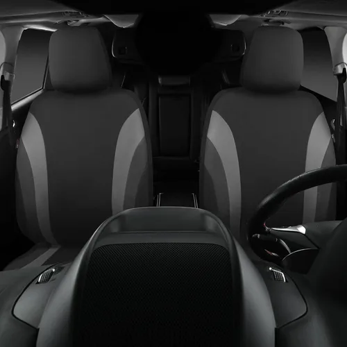 Miniatura 4 de Car Pass - Fundas de asiento delanteros deportivas Line Rider, fundas para asientos de auto grises solo para dos asientos delanteros, compatibles