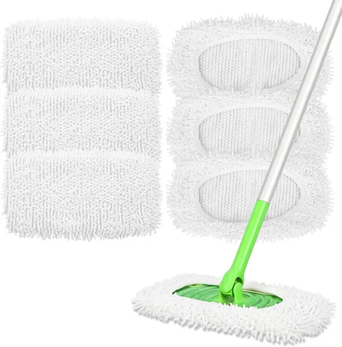 Miniatura 16 de Almohadillas húmedas reutilizables de repuesto para trapeador Swiffer Sweeper – Paños de barrido seco y paños húmedos para limpieza del hogar