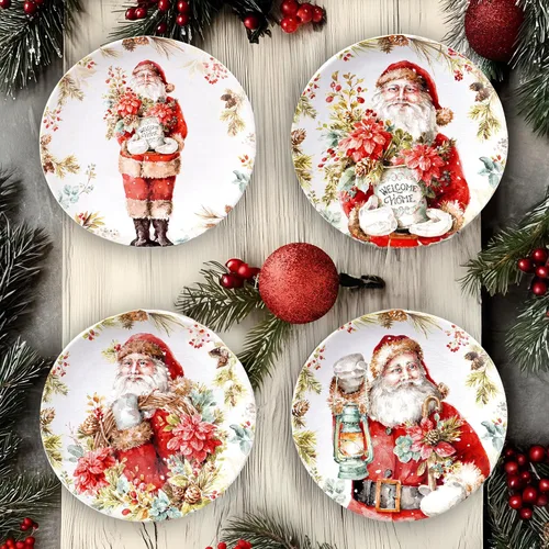 Miniatura 2 de Certified International Christmas Story - Juego de 4 platos de ensalada y postre de 9 pulgadas, multicolor, medianos