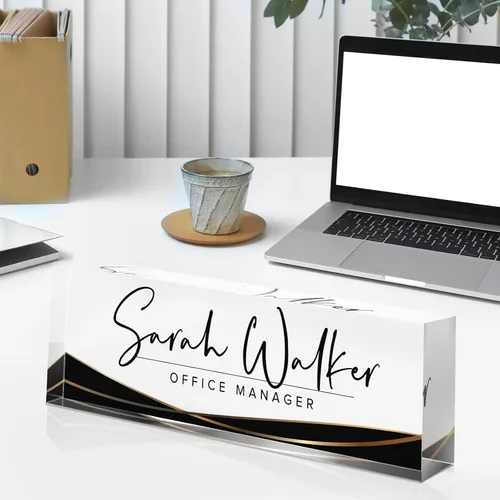 Miniatura 4 de Placa de nombre personalizada, placa de nombre de escritorio personalizada, accesorios de oficina de acrílico, regalos de agradecimiento