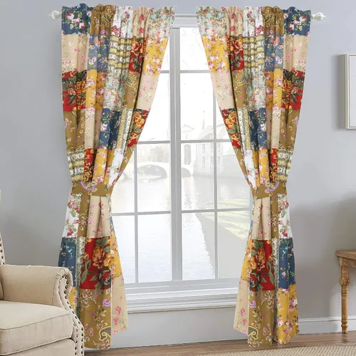 Miniatura 12 de Cozy Line Home Fashions - Juego de ropa de cama reversible de 100% algodón con patchwork real cosido a mano, color mostaza amarilla, estilo granja