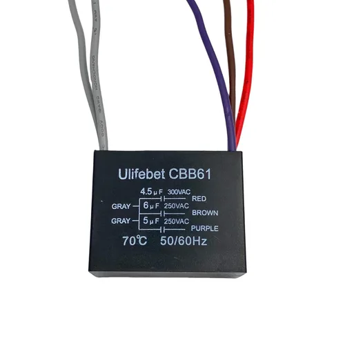 Miniatura 3 de Nuevo condensador de ventilador de techo CBB61 4.5uf + 6uf + 5uf 5 cables 250V