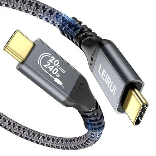 Cable USB C a USB C de 240W Carga Rápida Transferencia de Datos 20Gbps Video Monitor 4K@144Hz/60Hz 8K@30Hz Cable USB 3.2 Gen 2x2 de Alta Velocidad