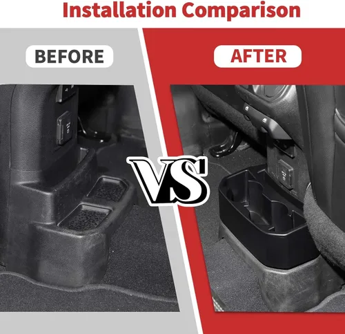 Miniatura 7 de Jimen Soporte para tazas trasero JL, soporte doble extra para tazas, bandeja organizadora de bebidas para asiento trasero compatible con Jeep
