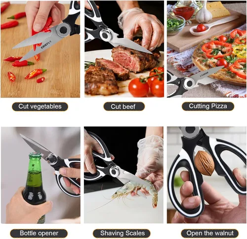 Miniatura 3 de Tijeras de cocina, tijeras profesionales para cortar carne, tijeras de cocina afiladas, tijeras multiusos para alimentos al aire libre, barbacoa,