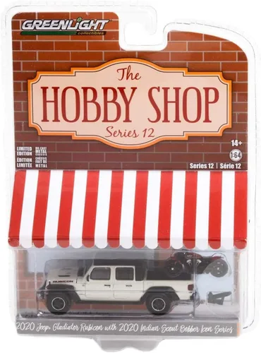 Miniatura 2 de Collectibles Greenlight 97120-F The Hobby Shop Series 12 - 2020 Gladiator Rubicon con motocicleta Icon Scout 2020 a escala 1:64 fundido a presión