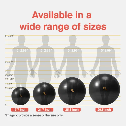 Miniatura 2 de Primasole Pelota de ejercicio para equilibrio, estabilidad, fitness, entrenamiento, yoga, pilates en casa, oficina y gimnasio, pelota de parto
