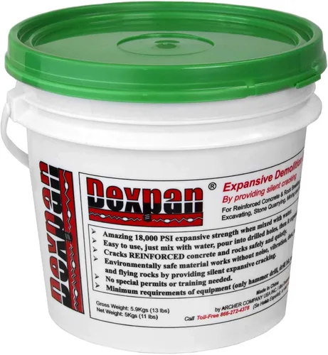 Expansive lechada para demolición, 11 libras en cubeta para quebrar roca, cortar concreto, excavar, canteras y minería alternativa para explosión,
