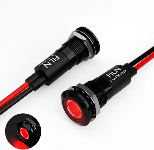 Miniatura 9 de 2 piezas de 12 mm (1/2") Luz indicadora LED blanca, lámpara de señal impermeable de metal, 5 V, 12 V, 24 V, IP67, luz de tablero para piloto