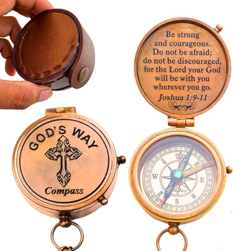 Miniatura 8 de Brújula God's Way - Regalos de bautismo y graduación para niños y hombres, regalos católicos e inspiradores